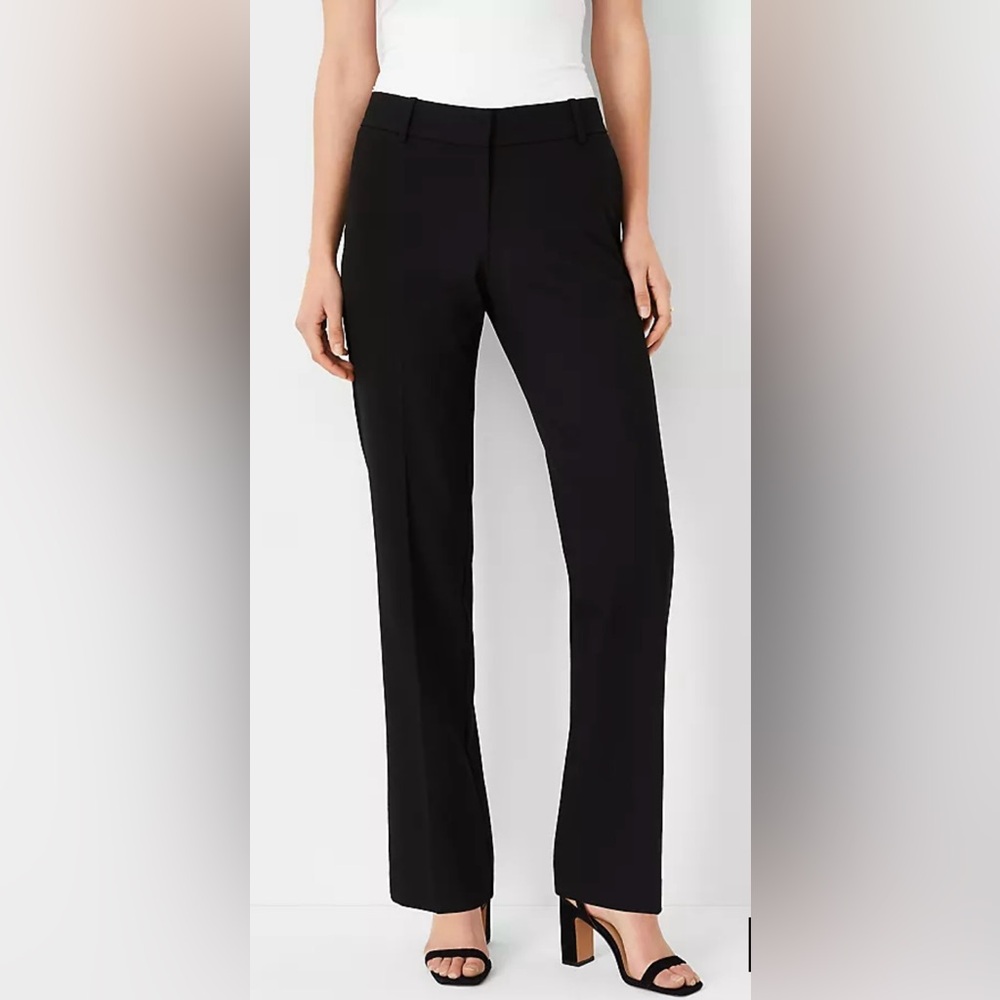 Ann Taylor Elegant Black Straight Leg Trousers